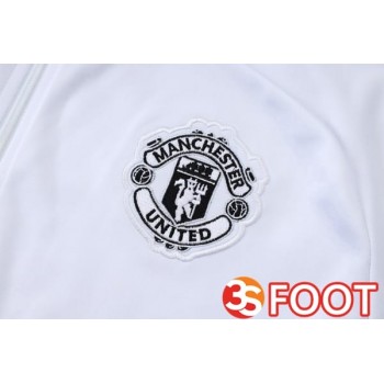 Ensemble Veste Survetement De Foot Manchester United Blanc 2025/2026
