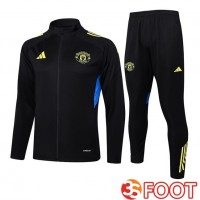 Ensemble Veste Survetement De Foot Manchester United Noir 2025/2026