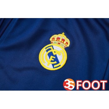 Ensemble Veste Survetement De Foot Real Madrid Bleu Royal 2025/2026