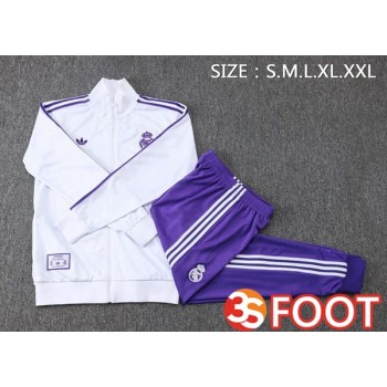 Ensemble Veste Survetement De Foot Real Madrid Blanc 2025/2026