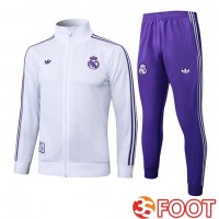 Ensemble Veste Survetement De Foot Real Madrid Blanc 2025/2026