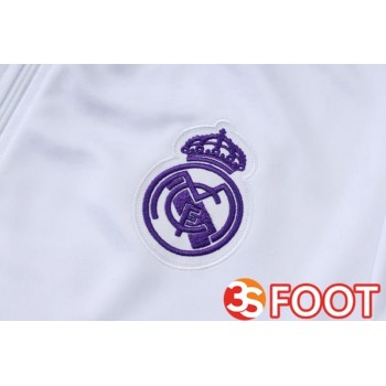 Ensemble Veste Survetement De Foot Real Madrid Blanc 2025/2026