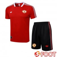Ensemble Training T-Shirts Manchester United + Shorts Rouge 2025/2026