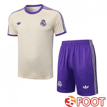 Ensemble Training T-Shirts Real Madrid + Shorts Jaune 2025/2026