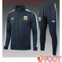 Ensemble Veste Survetement De Foot Argentine Enfant Gris 2025/2026 Ensemble Veste Survetement De Foot Argentine Enfant Gris 2025/2026