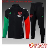 Ensemble Veste Survetement De Foot Arsenal Enfant Noir Rouge Vert 2025/2026