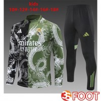 Ensemble Survetement De Foot Real Madrid Enfant Noir Vert 2025/2026