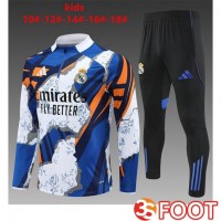 Ensemble Survetement De Foot Real Madrid Enfant Bleu Blanc 2025/2026