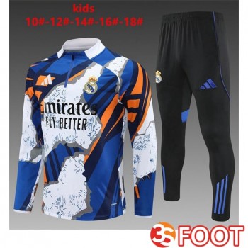 Ensemble Survetement De Foot Real Madrid Enfant Bleu Blanc 2025/2026