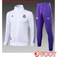 Ensemble Veste Survetement De Foot Real Madrid Enfant Blanc 2025/2026