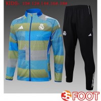 Ensemble Veste Survetement De Foot Real Madrid Enfant Bleu 2025/2026
