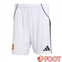 Short De Foot Manchester United Domicile Blanc 2025/2026