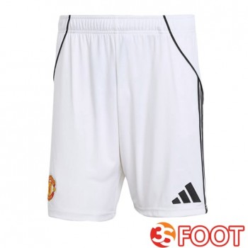Short De Foot Manchester United Domicile Blanc 2025/2026
