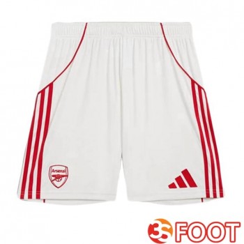 Short De Foot Arsenal Domicile Blanc 2025/2026