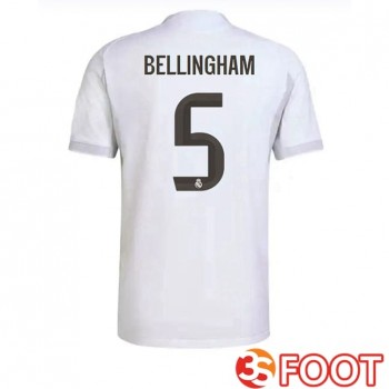 Maillot De Foot Real Madrid (Bellingham 5) Domicile Blanc 2025/2026