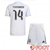 Maillot De Foot Real Madrid (Tchouameni 14) Enfant Domicile Blanc 2025/2026