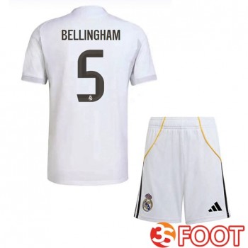 Maillot De Foot Real Madrid (Bellingham 5) Enfant Domicile Blanc 2025/2026