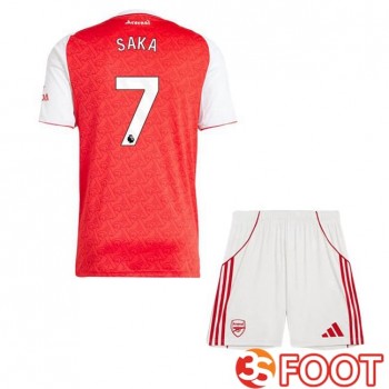 Maillot De Foot Arsenal (SAKA 7) Enfant Domicile Rouge Blanc 2025/2026