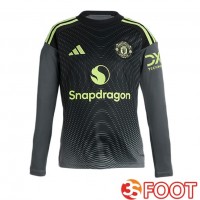 Maillot De Foot Manchester United Gardien De but Manche longue Noir 2025/2026