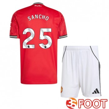 Maillot De Foot Manchester United (SANCHO 25) Enfant Domicile Rouge 2025/2026