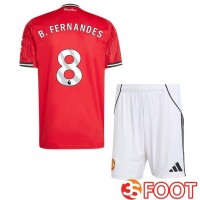 Maillot De Foot Manchester United (B. FERNANDES 8) Enfant Domicile Rouge 2025/2026