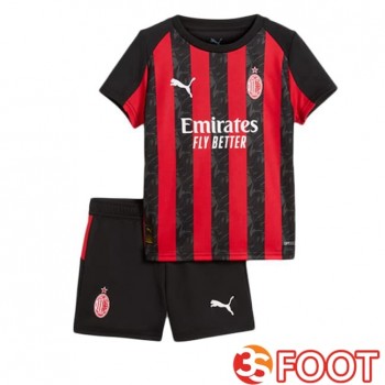 Maillot De Foot AC Milan Enfant Domicile Rouge Noir 2025/2026