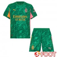 Maillot De Foot AC Milan Enfant Gardien De but Vert 2025/2026
