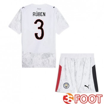 Maillot Manchester City Club World Cup (Ruben Dias 3) Enfant Domicile Blanc 2025/2026