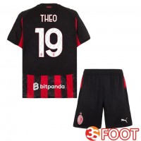 Maillot De Foot AC Milan (THEO 19) Enfant Domicile Rouge Noir 2025/2026 Maillot De Foot AC Milan (THEO 19) Enfant Domicile Rouge Noir 2025/2026