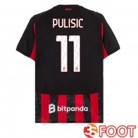 Maillot De Foot AC Milan (Pulisic 11) Domicile Rouge Noir 2025/2026