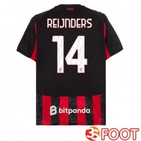 Maillot De Foot AC Milan (Reijnders 14) Domicile Rouge Noir 2025/2026