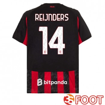 Maillot De Foot AC Milan (Reijnders 14) Domicile Rouge Noir 2025/2026