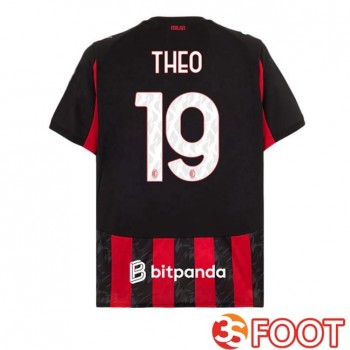 Maillot De Foot AC Milan (THEO 19) Domicile Rouge Noir 2025/2026