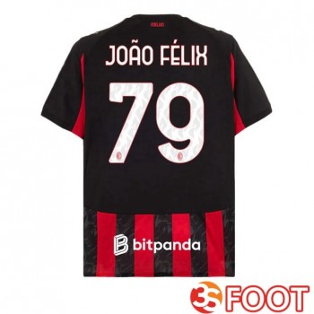 Maillot De Foot AC Milan (João Félix 79) Domicile Rouge Noir 2025/2026