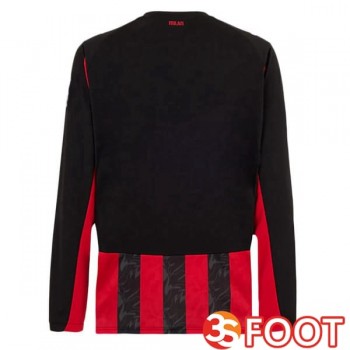 Maillot De Foot AC Milan Domicile Manche longue Rouge Noir 2025/2026