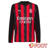 Maillot De Foot AC Milan Domicile Manche longue Rouge Noir 2025/2026