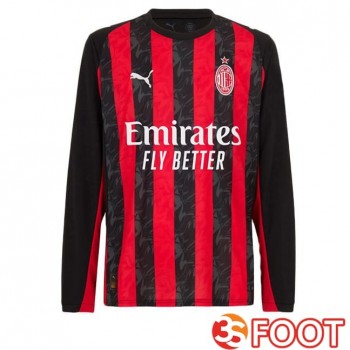Maillot De Foot AC Milan Domicile Manche longue Rouge Noir 2025/2026