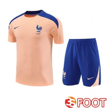 Ensemble Training T-Shirts France Enfant Rose/Bleu 2025/2026