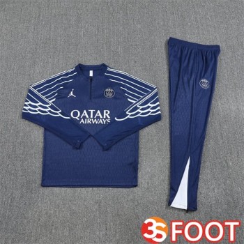 Ensemble Survetement De Foot Jordan Paris PSG Bleu Royal 2025/2026