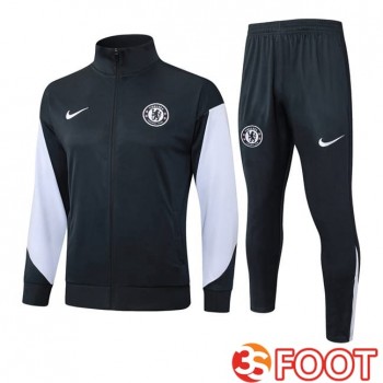 Ensemble Veste Survetement De Foot FC Chelsea Gris 2025/2026