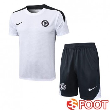 Ensemble Training T-Shirts FC Chelsea + Shorts Blanc 2025/2026