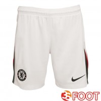 Short De Foot FC Chelsea Exterieur Blanc 2025/2026