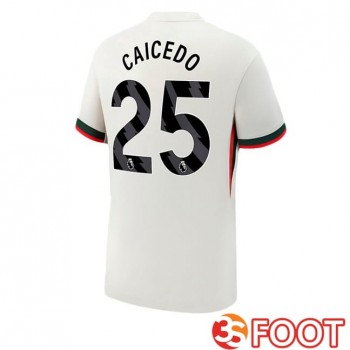 Maillot De Foot FC Chelsea (Caicedo 25) Exterieur Blanc 2025/2026