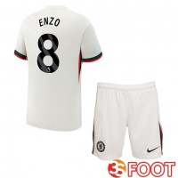 Maillot De Foot FC Chelsea (Enzo 8) Enfant Exterieur Blanc 2025/2026