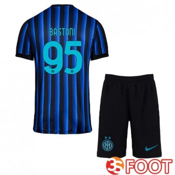 Maillot De Foot Inter Milan (BASTONI 95) Enfant Domicile Bleu Noir 2025/2026