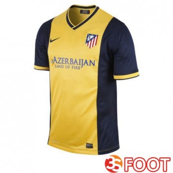 Maillot De Foot Atletico Madrid Retro Exterieur Jaune 2013-2014