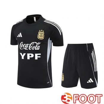Ensemble Training T-Shirts Argentine Enfant Noir Blanc Gris 2025 2026