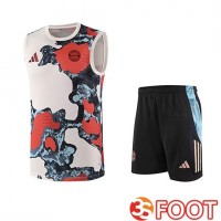 Ensemble Training Debardeur Bayern Munich Enfant Beige Rouge Bleu 2025 2026