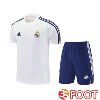 Ensemble Training T-Shirts Real Madrid Enfant Blanc Bleu 2025 2026