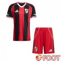 Maillot De Foot River Plate Enfant Exterieur Rouge Noir 2025/2026